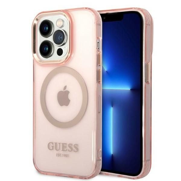 Etui Guess do iPhone 14 Pro, Różowy, MagSafe zdjęcie 1