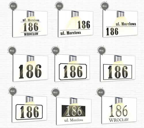 duża TABLICZKA ADRESOWA dibond biała numer posesji 40x30 lampka led na Arena.pl