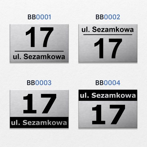 NUMER DOMU 32x21cm TABLICZKA ADRESOWA Z NUMEREM DOMU NUMER NA DOM SREBRNA na Arena.pl