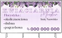 BANER REKLAMOWY na siatce mesh 200x100 cm FLORYSTYKA ŚLUBNA POGRZEBOWA
