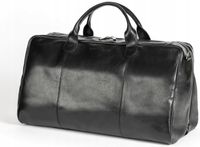 Skórzana męska duża torba podróżna weekendowa czarna ORLOVSKY L02 pojemna