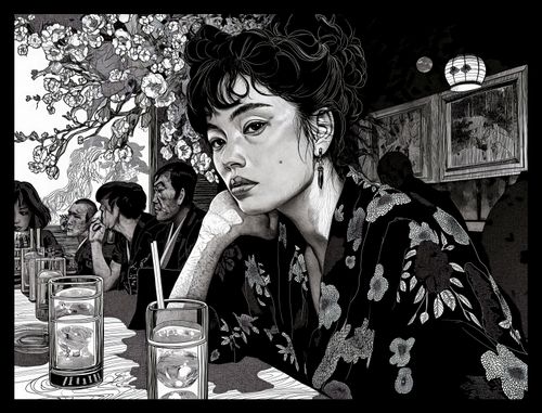 Plakat 40x30cm Czarne Kimono na Arena.pl