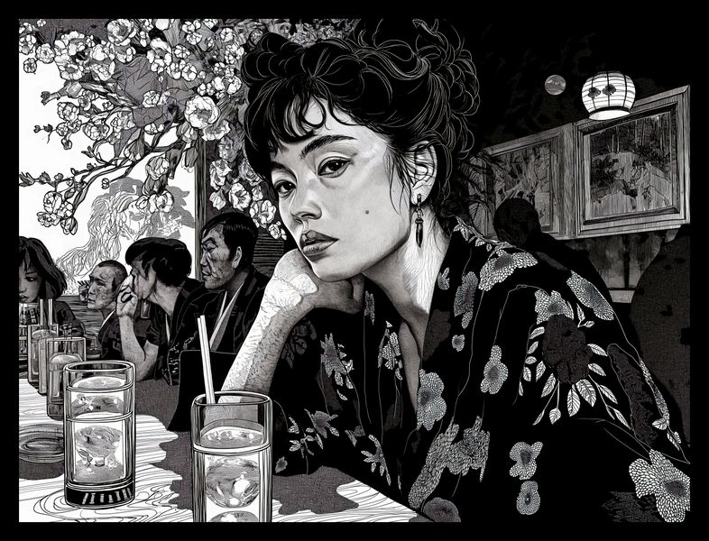 Plakat 40x30cm Czarne Kimono zdjęcie 2
