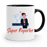 Kubek Czarny Prezent Dla Dziennikarza Reportera Z Nadrukiem Ze Zdjęciem