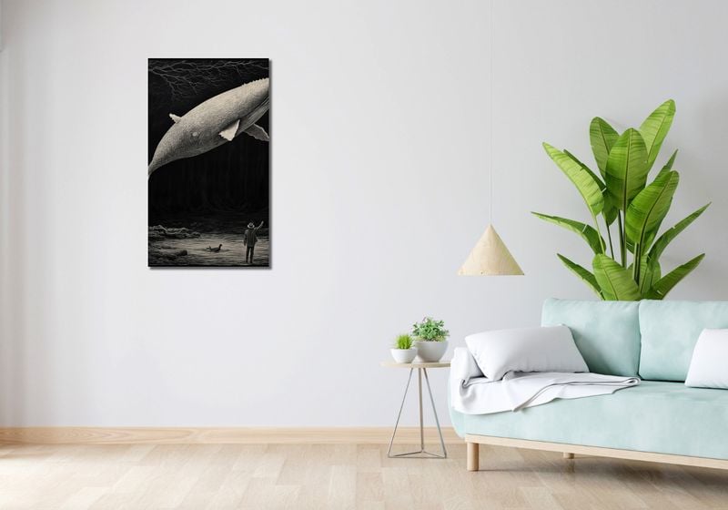 Obraz 50x90cm Biały Wieloryb zdjęcie 2