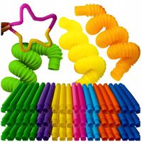 Rurki Tuby Sensoryczne Rury Pop 60 szt. dla Dzieci Antystresowe do Łączenia