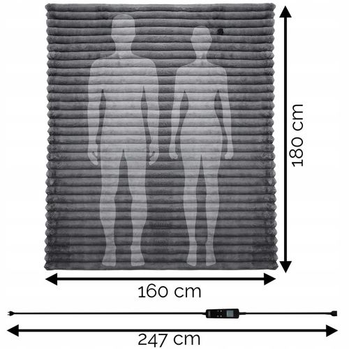 Koc elektryczny DUŻY 180x160 Mata grzewcza Yoer pilot LCD gruby 160W +Timer na Arena.pl