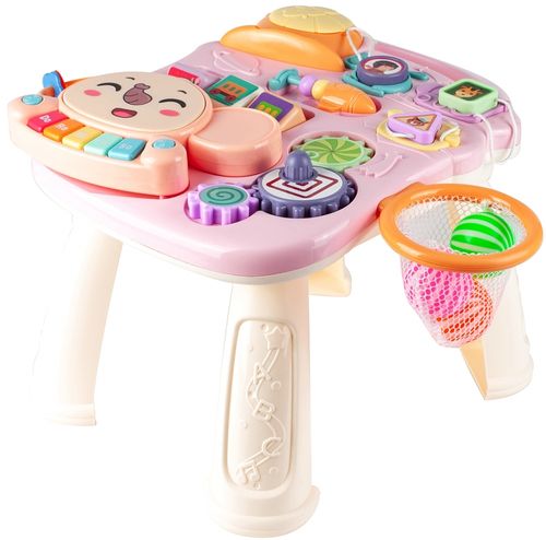 Chodzik Pchacz Stolik Edukcyjny Panel Pianinko 5w1 Różowy na Arena.pl