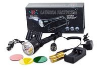 MOCNA LATARKA NA BROŃ UCHWYT 3 PRZESŁONY FILTRY 600M ALU AKU