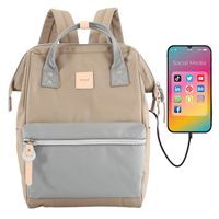 beżowo-szary plecak damski z regulowanymi szelkami - himawari