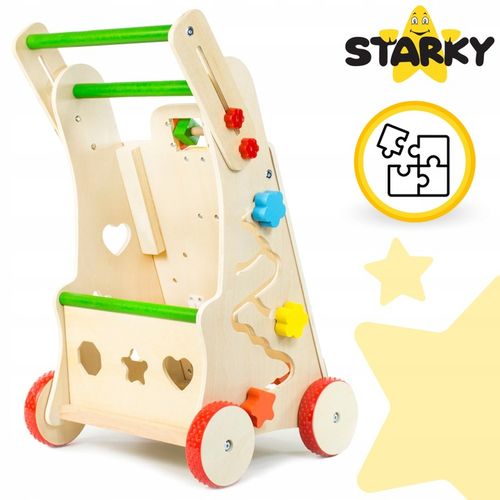 Prezent na roczek jeździk pchacz drewniany chodzik tablica manipulacyjna na Arena.pl