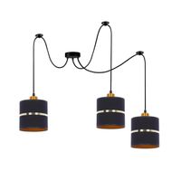 Assam p lampa wisząca czarny+złoty 3x60W E27 abażur czarny+złoty pasek