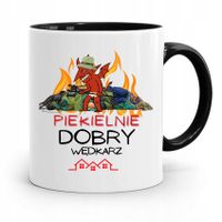 Kubek Czarny Dla Wędkarza Piekielnie Dobry Prezent Z Nadrukiem Ze Zdjęciem