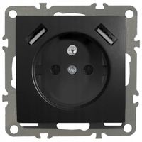 QUADRA GNIAZDKO Z BOLCEM 2X USB DO RAMEK 230V 2.1A