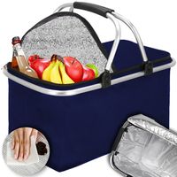 KOSZ PIKNIKOWY SKŁADANY TORBA TERMICZNA TURYSTYCZNY KOSZYK IZOLACYJNY 30L