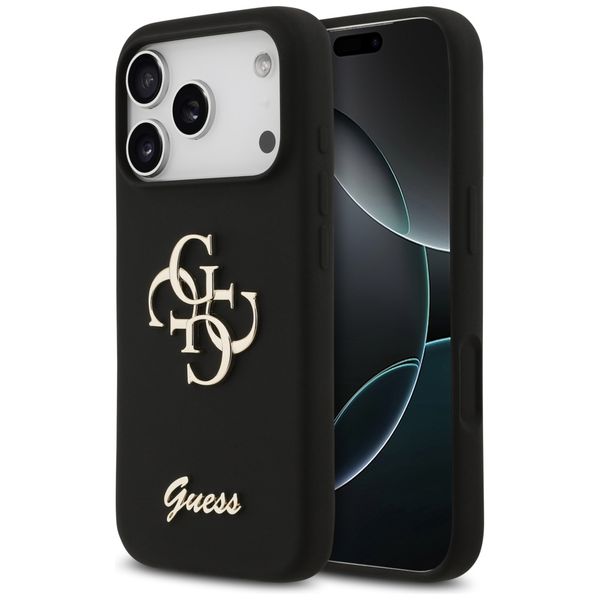 etui guess silicone big 4g script do     iphone 17 pro czarny zdjęcie 1
