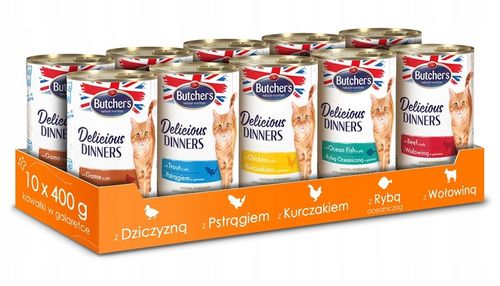 Mokra karma dla kota Butchers Delicious Dinner mix 5 smaków 10szt x na Arena.pl