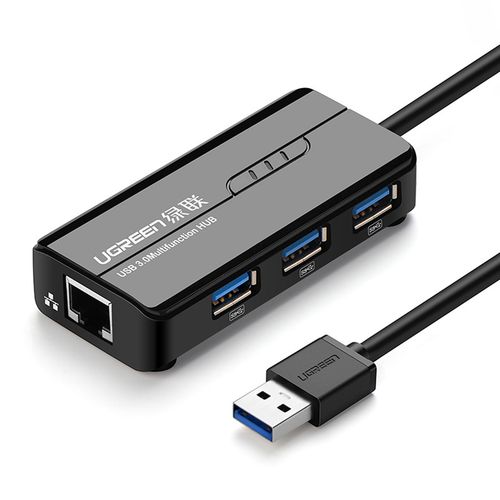 HUB Adapter sieciowy USB-A - RJ45 1000 Mbps / 3x USB 3.0 czarny na Arena.pl
