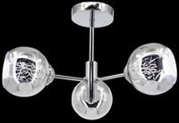 Szklana lampa sufitowa 2209/3 8C do jadalni chrom
