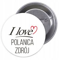 Przypinki buttony I LOVE POLANICA ZDRÓJ z grafiką