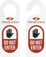 ZAWIESZKA NA DRZWI klamkę hotelowa przeźroczysta plexi DO NOT ENTER nadruk