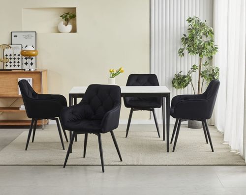 Krzesło JORK360 - czarny aksamit / nogi czarne x 2 na Arena.pl