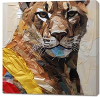 Obraz 100x100cm Papierowy Tygrys