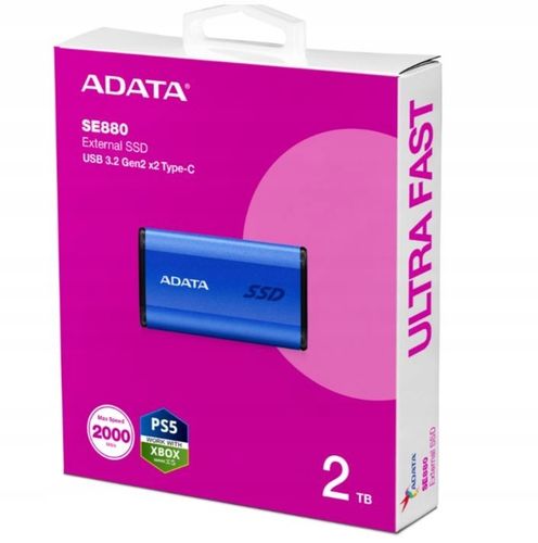 Adata SE880 2TB Dysk zewnętrzny SSD USB3.2A/C Gen2x2 Niebieski na Arena.pl