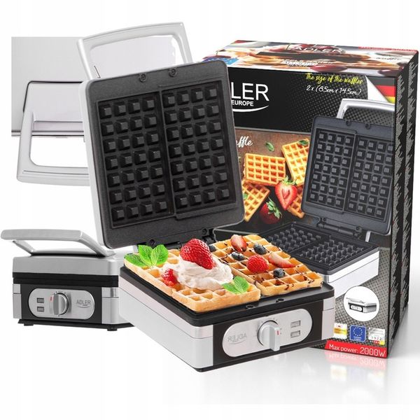 GOFROWNICA 2000W DUŻE CHRUPIĄCE GOFRY POLSKA MARKA ADLER zdjęcie 1