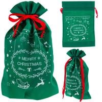 WOREK NA PREZENTY ŚWIĄTECZNY TORBA  PREZENTOWA EKO OPAKOWANIE ZIELONY