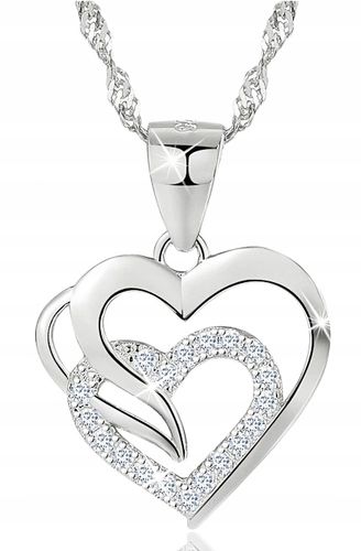 NASZYJNIK SREBRNY ŁAŃCUSZEK DAMSKI Z ZAWIESZKĄ SREBRO PRÓBA 925 ORYGINALNY na Arena.pl