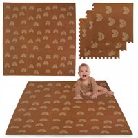DUŻE PUZZLE PIANKOWE MATA PIANKOWA 180x180 CM 9 SZT. BRĄZOWY ŁUKI TĘCZA