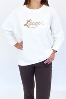 Kremowa Bluza Damska z Wyszywanym Napisem UNI