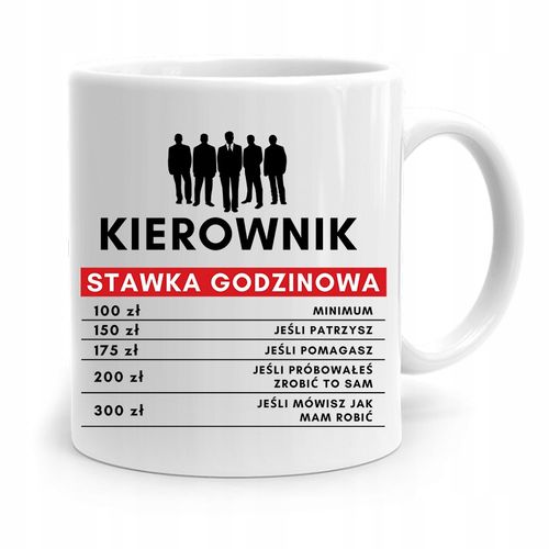 Kubek Prezent Dla Kierownika Stawka Godzinowa Z Nadrukiem Ze Zdjęciem na Arena.pl