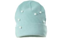 Pupill HANNAH czapka dla dzieci prążek perełki miętowa 54-56