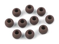 KORALIKI PLASTIK DUŻY OTWÓR MAT CZEKOLADOWY 10x12MM 6SZT