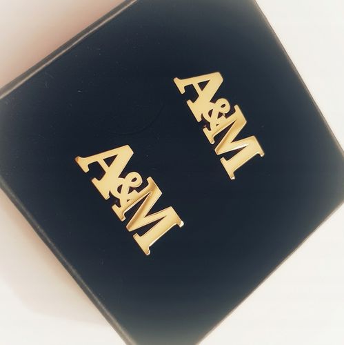 spinki do mankietów z Twoimi Inicjałami - mosiądz na Arena.pl