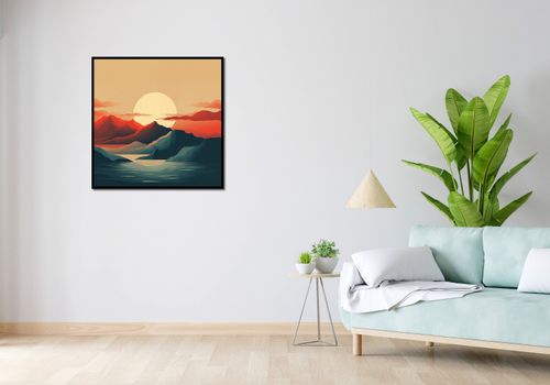 Plakat 80x80cm Zachód Słońca nad Górami na Arena.pl