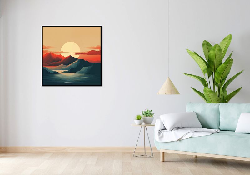 Plakat 80x80cm Zachód Słońca nad Górami zdjęcie 4