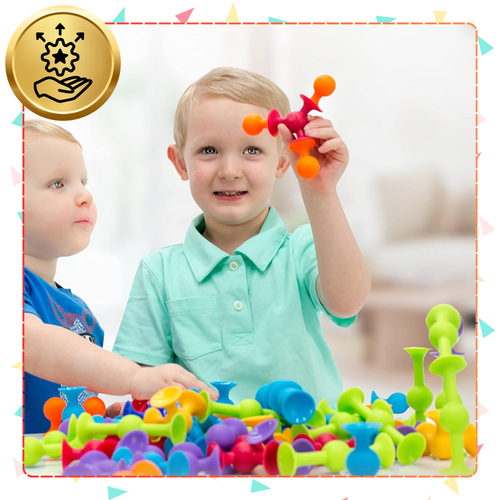 silikonowe klocki konstrukcyjne z przyssawkami 48 el dla dzieci edukacyjne na Arena.pl