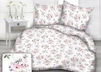 Pościel z kory 160x200 wzór polne róże na białym tle