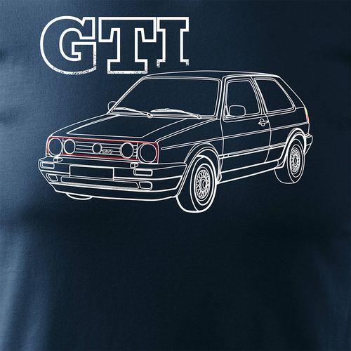Koszulka z samochodem VW Golf 2 II męska granatowa REGULAR S na Arena.pl
