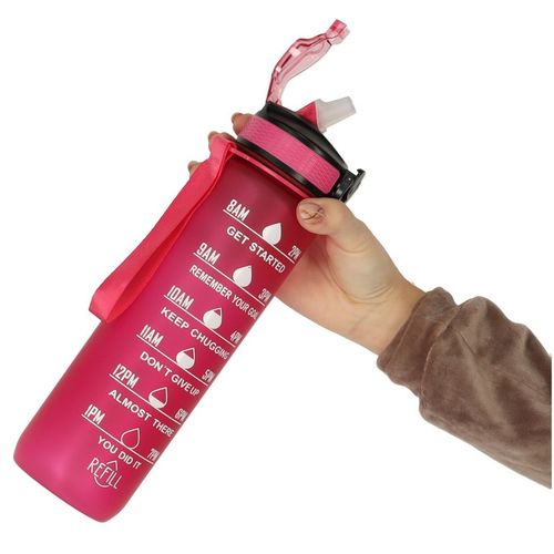 Butelka na wodę bidon 1l różowa wykonane z wysokiej jakości materiałów na Arena.pl