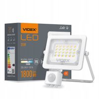 Videx Naświetlacz LED PIR 20W 5000K 1800lm IP65 Biały