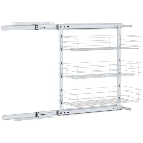 3-poziomowy wysuwany kosz druciany, srebrny, 47x25x56 cm na Arena.pl