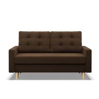 Sofa rozkładana, MILO, Mikrofaza, 152x92x92 cm, brązowy | TYLETEGOTU