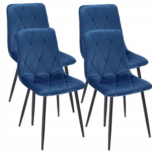 4 x KRZESŁO TAPICEROWANE pikowane WELUR nowoczesne na Arena.pl
