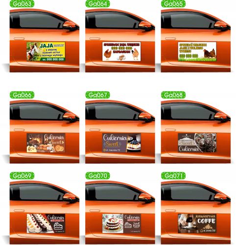 Magnes na samochód reklama magnetyczna 60x30 LODY AMERYKAŃSKIE na Arena.pl