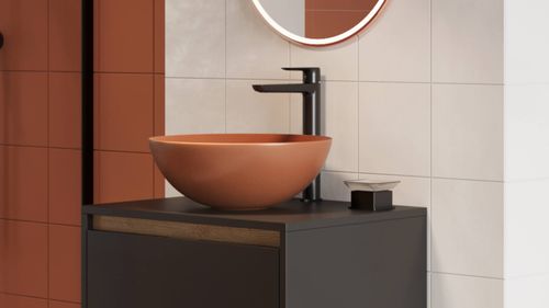 Luqa umywalka nablatowa 40 cm okrągła, terracotta mat na Arena.pl