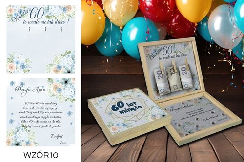 PREZENT NA 60 URODZINY PUDEŁKO Z ŻYCZENIAMI na Arena.pl